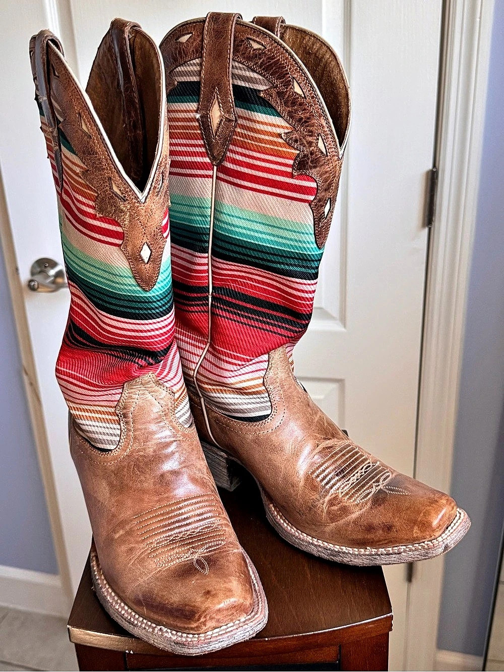 Ariat Circuit Serape Western Boots Brown & Red US 10